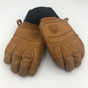 HESTRA fall line ski gloves leather size 8